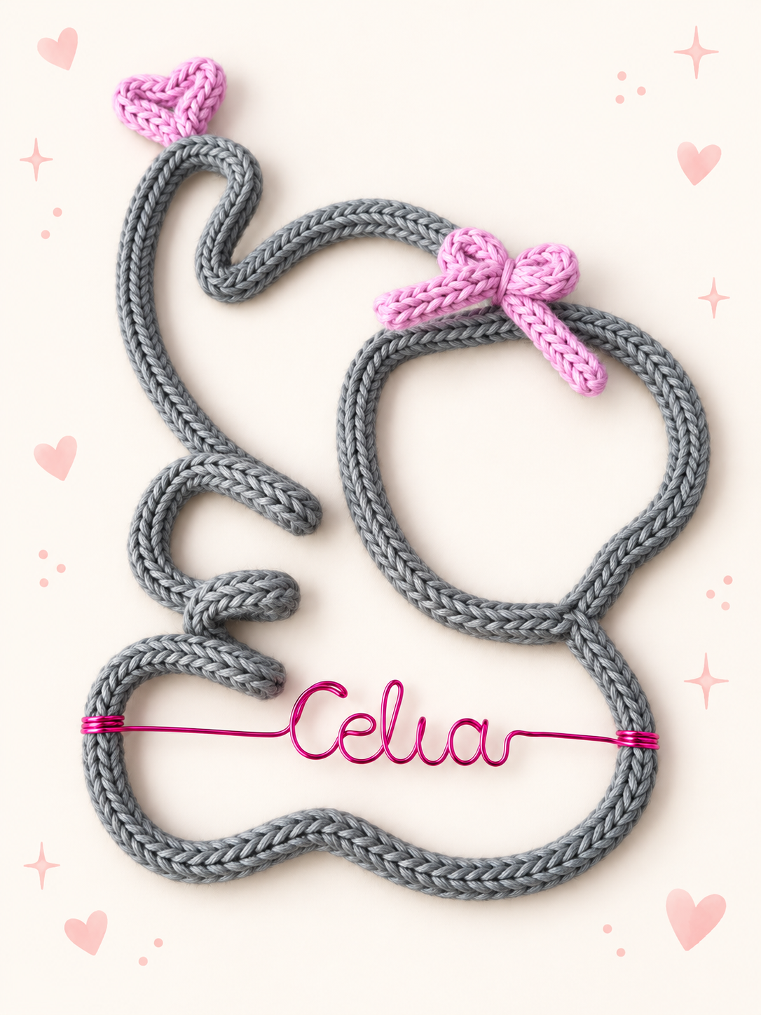 Elefante rosa con nombre